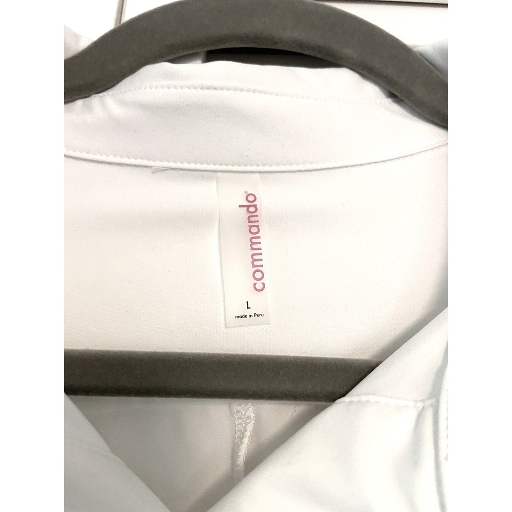 Commando Bodysuit L White Long Sleeve Button Down Luxury Microfiber Officecore - Picture 2 of 9